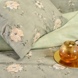 Ζεύγος Μαξιλαροθήκες Polycotton 50x70εκ. Gianna Grey-Aqua Casual Line Melinen 20005355