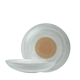 Σαλατιέρα Stoneware Ανάγλυφη Aztec White-Brown ESPIEL 28,3x6,4εκ. ZAT109K2