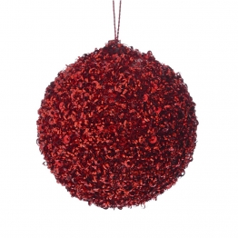 Χριστουγεννιάτικη Μπάλα Foam Κόκκινη Glitter 6εκ. iliadis 83480