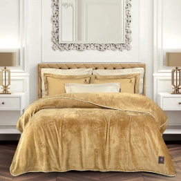 Κουβέρτα Fleece Υπέρδιπλη 220x240εκ. Essential 4441 Ochre Greenwich Polo Club