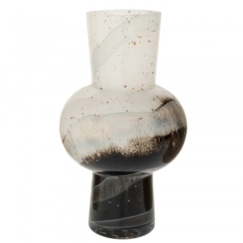 Βάζο Γυάλινο Λευκό-Μαύρο Φ24x40εκ. iliadis 91632