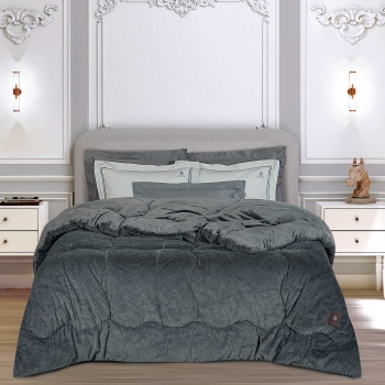 Κουβερτοπάπλωμα Faux Fur King 240x250εκ. Essential 3954 Grey Greenwich Polo Club