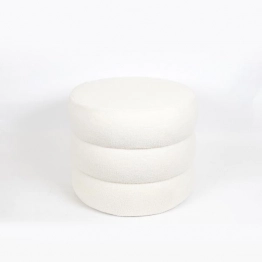 Σκαμπώ Μπουκλέ Λευκό 48x48x39εκ. ESTHETI 750-12016