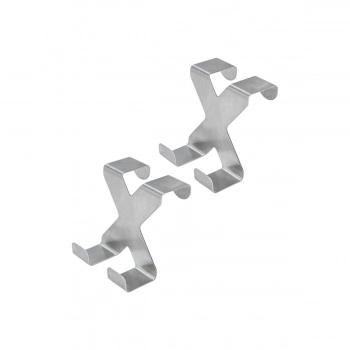 Κρεμάστρα Σετ 2τμχ Διπλή Μεταλλική Inox 1,9εκ. Estia 02-25748