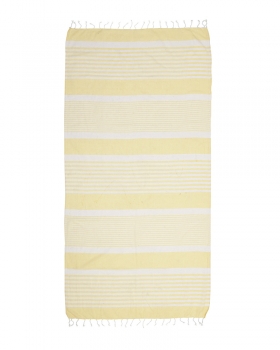 Πετσέτα Θαλάσσης Pestemal Βαμβακερή Κίτρινη-Λευκή 90x170εκ. ble 5-46-807-0089