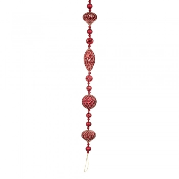 Χριστουγεννιάτικη Γιρλάντα Με Στολίδια Πλαστικά Μπορντώ Σταγόνες 270εκ. iliadis 90999