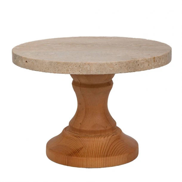 Δίσκος Σερβιρίσματος Ξύλινος Με Πόδι Και Μαρμάρινη Επιφάνεια 25x17εκ. iliadis 88973