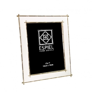 Κορνίζα Μεταλλική Χρυσή-Λευκή ESPIEL 13x18εκ. FAM761
