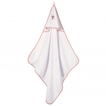 Κάπα Βαμβακερή Με Κέντημα Bebe 80x80εκ. Essential 8841 Λευκό-Ροδί Greenwich Polo Club