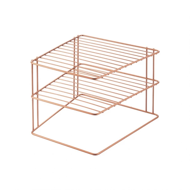 Ραφιέρα Γωνιακή Ροζ-Χρυσό Palio Polytherm Copper 25x25x19εκ. Metaltex 16-362402