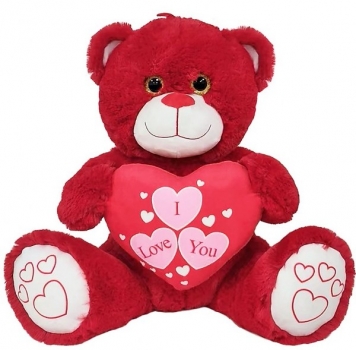 Αρκουδάκι Λούτρινο Με Καρδιά Κόκκινο 40εκ. ToyMarkt 79-525