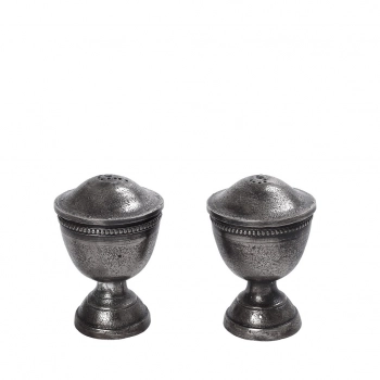 Αλατοπίπερο Σετ 2τμχ Αλουμινίου Ασημί ESPIEL 5x5x7εκ. FLA326