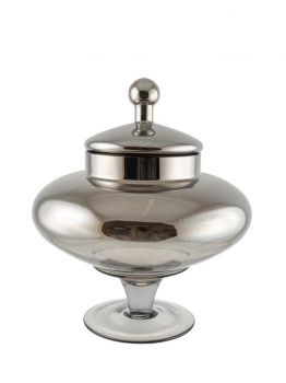 Φοντανιέρα Χειροποίητη Φυσητό Γυαλί Ασημί-Γκρι 28x32εκ. Zen Collection 25.43.52161