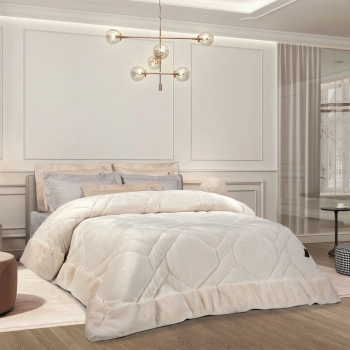 Κουβερτοπάπλωμα Flannel King 240x250εκ. Premium 4461 Ivory Greenwich Polo Club