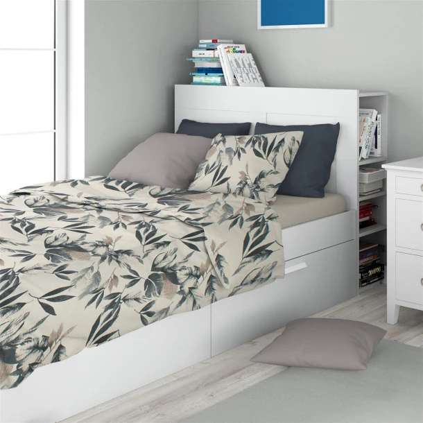 Σετ Σεντόνια 3τμχ Βαμβακερά Μονά 160x240εκ. Ευριδίκη 710 Ecru-Black DimCol 33112223010