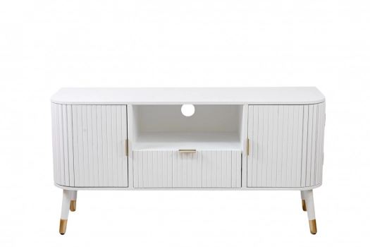 Έπιπλο Τηλεόρασης Ξύλινο-Μεταλλικό Λευκό 115x37x58εκ. Zen Collection 24.13.50168