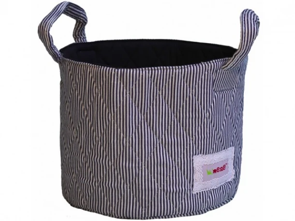 Καλάθι Βαμβακερό Πολλαπλών Χρήσεων Μπλε Navy Ριγέ Minene MN1538