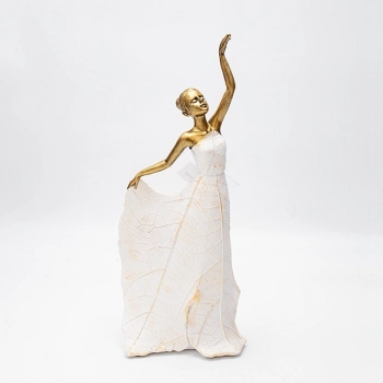 Διακοσμητικό Επιτραπέζιο Γυναίκα Polyresin Λευκό-Χρυσό 12x19,6x29εκ. ESTHETI 819-00903