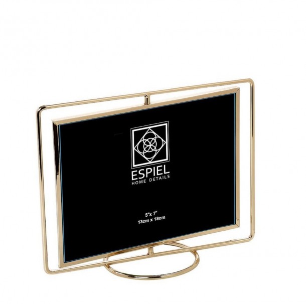 Κορνίζα Μεταλλική Χρυσή Landscape 23x10x19εκ. ESPIEL FAM308