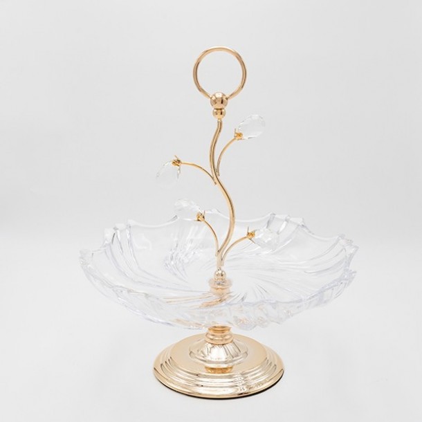 Ορντερβιέρα Μεταλλική-Γυάλινη Χρυσή 33x38,5εκ. ESTHETI 819-00260