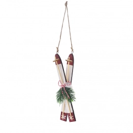 Χριστουγεννιάτικα Πέδιλα Σκι Κρεμαστά Ξύλινα 6x2x18εκ. iliadis 