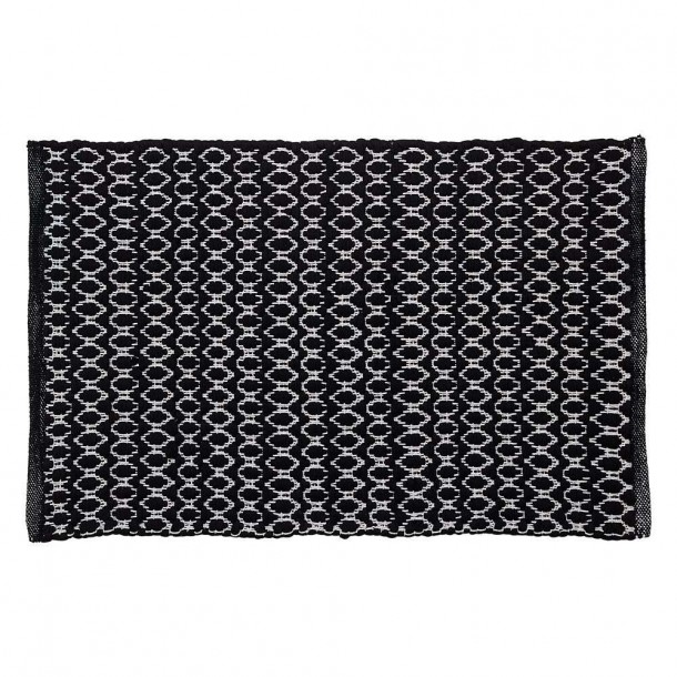 Ταπέτο Μπάνιου Αντιολισθητικό Polycotton 60x90εκ. Boho Black Sealskin 800101