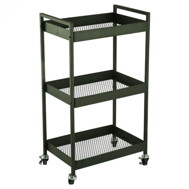 Τρόλεϊ Αποθήκευσης 3 Θέσεων Μεταλλικό Λαδί Με Ροδάκια 43,5x30,5x79,5εκ. Modus Estia 01-39738