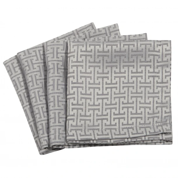 Σετ 4τμχ Πετσέτες Κουζίνας Polyester 40x40εκ. Essential 3005 Grey Greenwich Polo Club