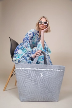 Τσάντα Θαλάσσης Polyester-Poliammide 40x40x68εκ. Feel & Touch Icon Titanium