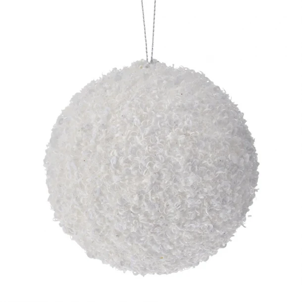 Χριστουγεννιάτικη Μπάλα Polyfoam Λευκή Glitter 8εκ. iliadis 83495
