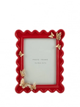 Κορνίζα Polyester Κόκκινη Με Χρυσές Πεταλούδες 13x18εκ. Zen Collection 25.50.52359