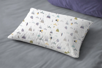 Μαξιλαροθήκη Bebe Βαμβακερή 35x45εκ. Whimsical Mountainside 588 White-Grey DimCol