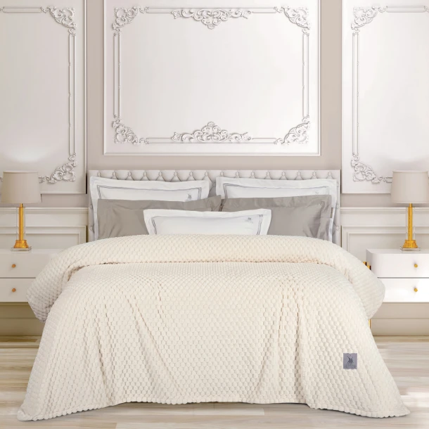 Κουβέρτα Fleece Υπέρδιπλη 220x240εκ. Essential 3473 Κρεμ Greenwich Polo Club