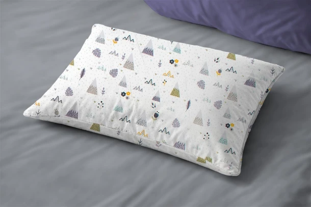 Μαξιλαροθήκη Bebe Βαμβακερή 35x45εκ. Whimsical Mountainside 588 White-Grey DimCol