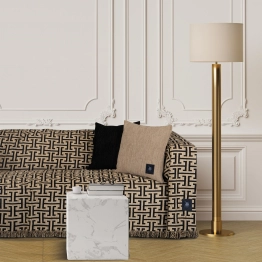 Ριχτάρι Chenille Διθέσιος 180x250εκ. Essential 3932 Μαύρο-Μπεζ Greenwich Polo Club