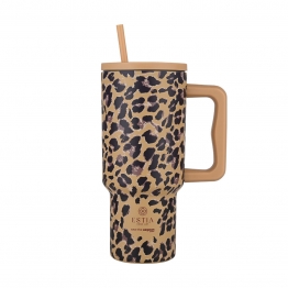Θερμός Ανοξείδωτος Straw Tumbler XL 14,5x10x22,5εκ.-900ml Spotted Prowl Save The Aegean Estia 01-34849