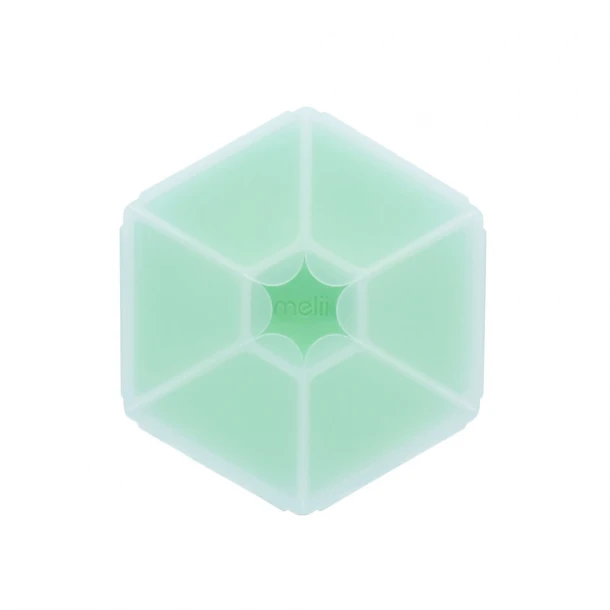 Φαγητοδοχείο Πλαστικό Με 6 Χωρίσματα Snackle Box Hexagon Mint Melii MEL23730