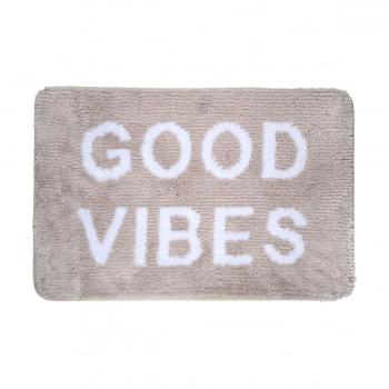 Ταπέτο Μπάνιου Microfiber Good Vibes Taupe 40x60εκ. Estia 02-28558