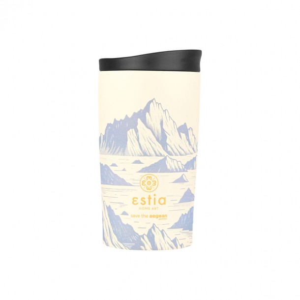 Θερμός Ποτήρι Ανοξείδωτος Travel Mug Alpine Essence Save The Aegean 350ml-8x8x15εκ. Estia 01-25625
