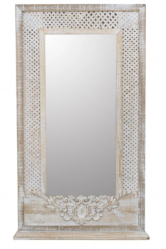 Καθρέπτης Τοίχου Ξύλινος Μπεζ Αντικέ 72,5x4,5x123,5εκ. Zen Collection 24.17.49783