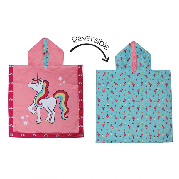 Πόντσο Διπλής Όψης UPF50 61x61εκ. Unicorn-Tropical FlapJackKids FJKCU566