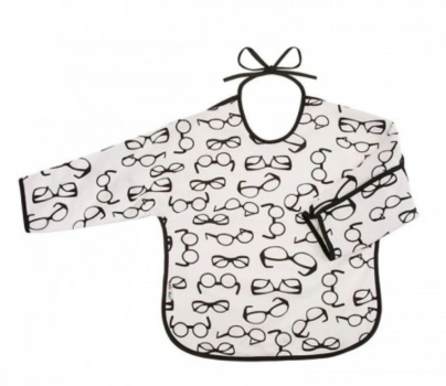 Σαλιάρα Αδιάβροχη Βαμβακερή Με Δέσιμο Και Μανίκι Γυαλιά akuku A1744