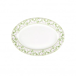 Πιατέλα Σερβιρίσματος Οβάλ Πορσελάνης Λευκή Με Λουλούδια Floral 25εκ. Oriana Ferelli PR23245008