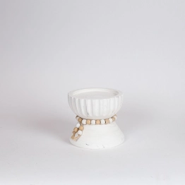 Κηροπήγιο Ξύλινο Λευκό 14,5x13εκ. ESTHETI 819-00685