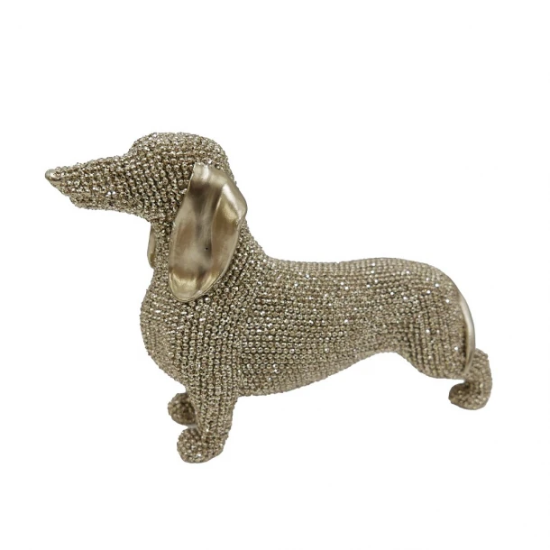 Διακοσμητική Φιγούρα Σκύλος Dachshund Polyresin Χρυσός ESPIEL 18,5x5,8x11,9εκ. FAD213