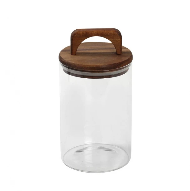 Δοχείο Κουζίνας Γυάλινο Με Καπάκι Bamboo 950ml-10x19,5εκ. ESPIEL TUL105K6