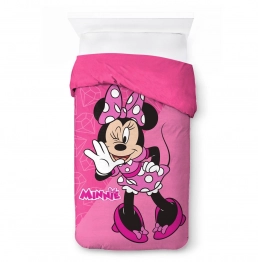 Κουβερτοπάπλωμα Flannel-Sherpa Μονό 160x250εκ. Disney Home Minnie 15 Fuchsia-Pink DimCol 52461068004