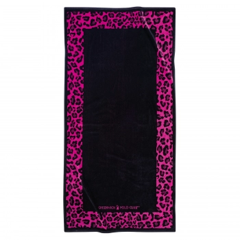 Πετσέτα Θαλάσσης Βαμβακερή 90x180εκ. Essential 3863 Μαύρη-Ροζ Greenwich Polo Club