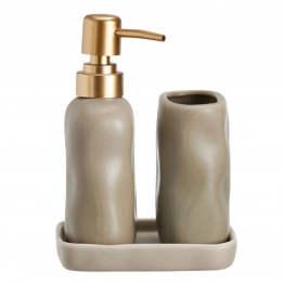 Σετ Μπάνιου 3τμχ Stoneware Sand 7530U MRShome 0093004
