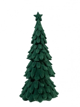 Χριστουγεννιάτικο Διακοσμητικό Δέντρο Polyester Βελούδινο Πράσινο 11x11x26εκ. Zen Collection 25.38.52074